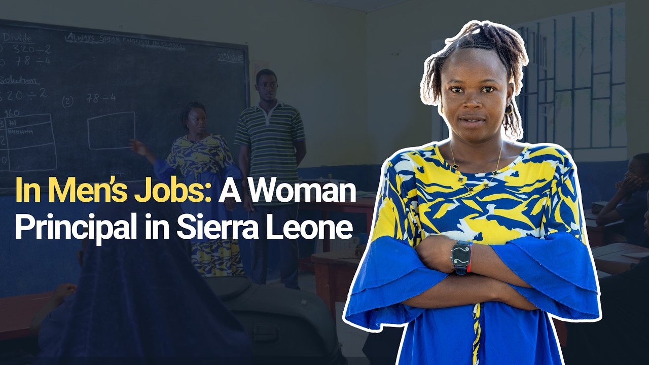 Woman principal leading a classroom in Musiaia, Sierra Leone.